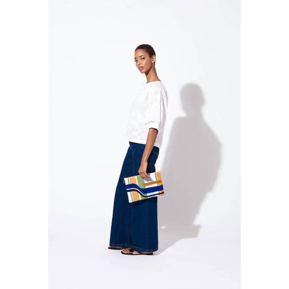 NEW MAPOESIE pochette adonis merida clutch in bleu - Picture 3 of 3